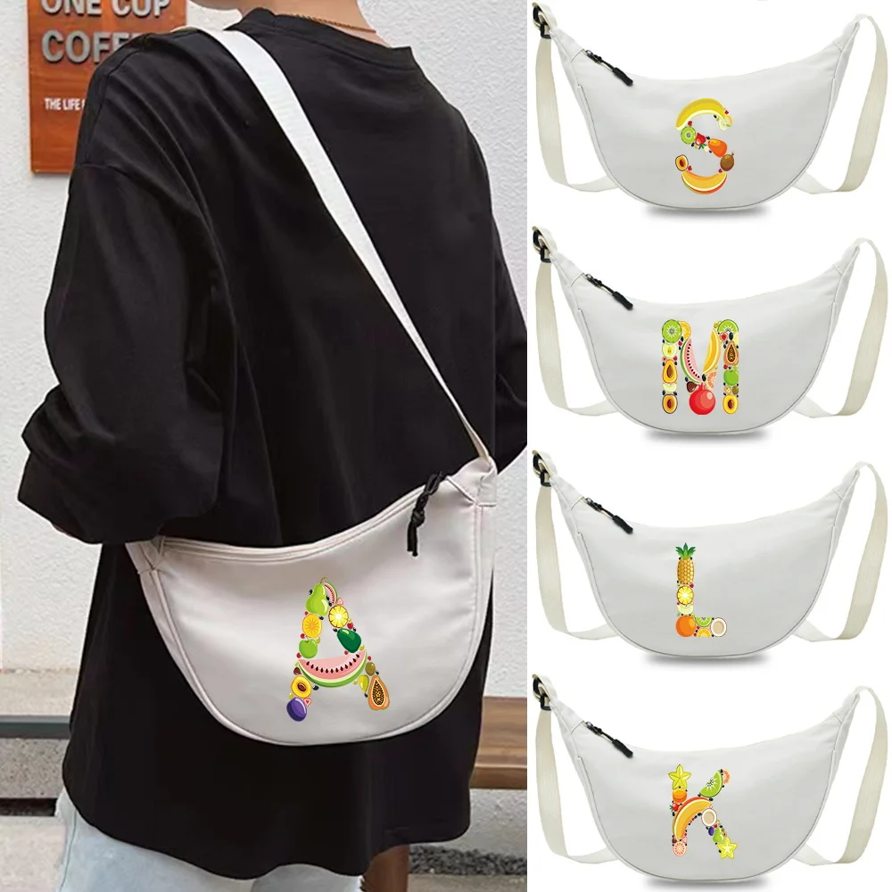 

Messenger Bag Fashion Design Sense Simple and Durable Outdoor Travel Fruit Pattern Printing Series Women Storage Pack