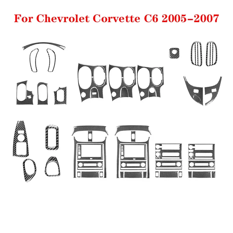 Car Various Parts  Interior Decorative Accessories For Chevrolet Corvette C6 2005 2006 2007 Car Carbon Fiber Black Stickers