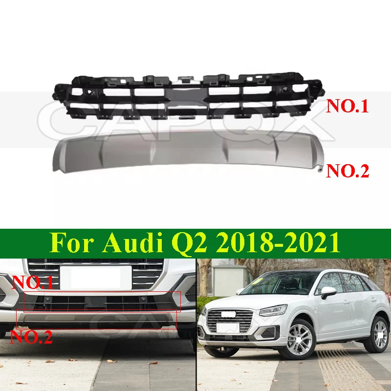 

CAPQX Front Bumper Lower Guard Deflector For Audi Q2 2018-2021 Front Bumper Lower Spoiler Front Bumper Deflector