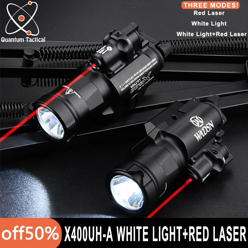 

WADSN Airsoft X400UH-A Scout Flashlight X400 Red Dot Laser White LED Pisto Light X400uh-a Hunting Weapon Spotlight For G17 18 19