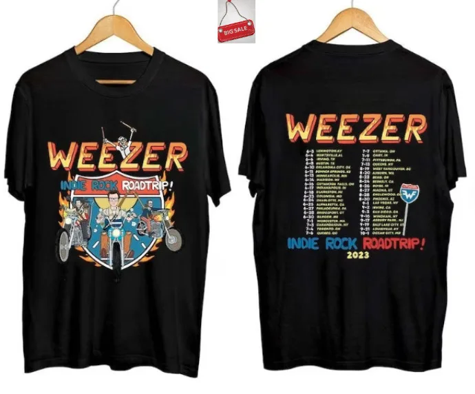

Weezer Tour 2023 T-Shirt Indie Roadtrip Rock Concert Fan Band Gift Fans Music