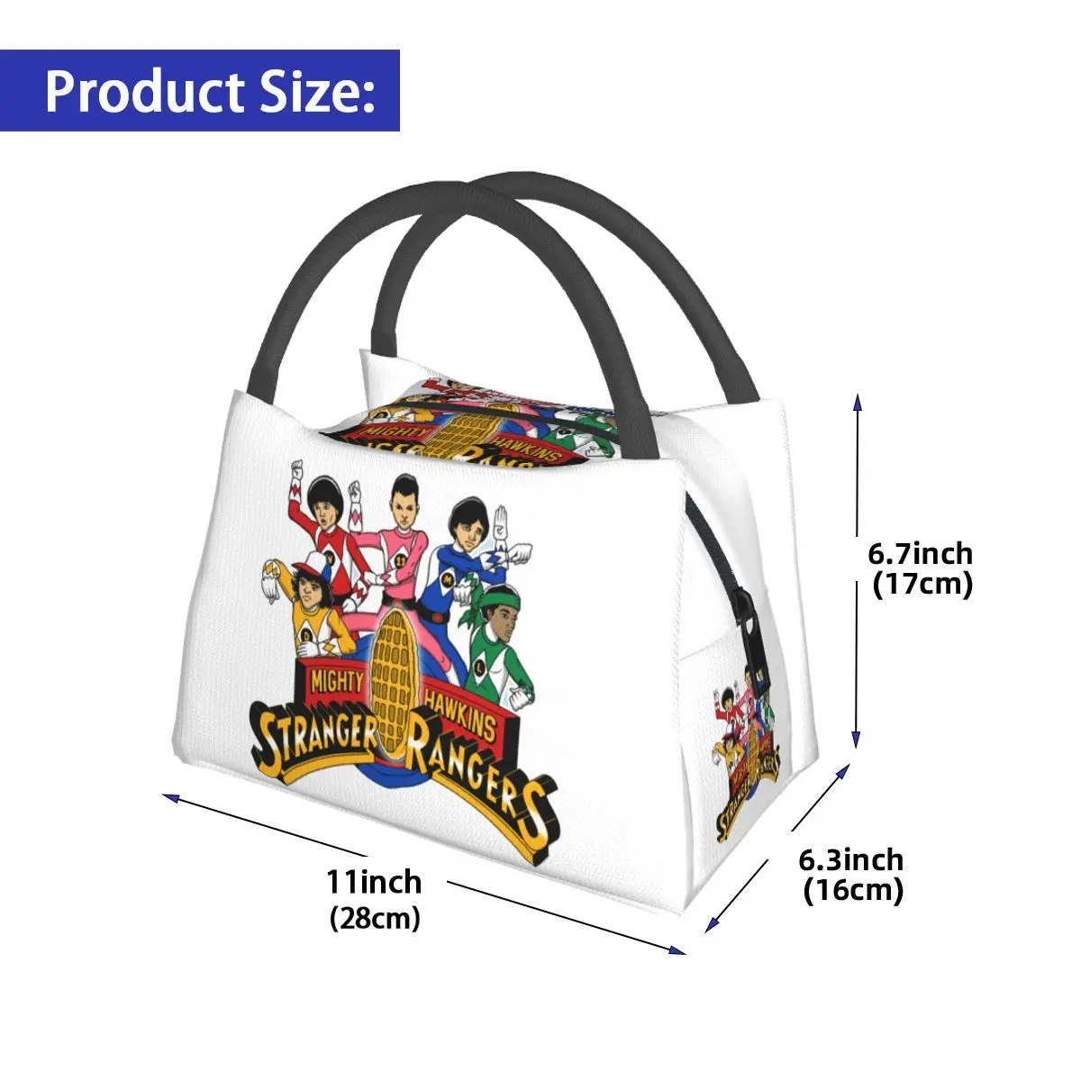 Stranger Rangers Insulated Lunch Bag for Women Children Portable Food Boxes Thermal Lunch Box Tote