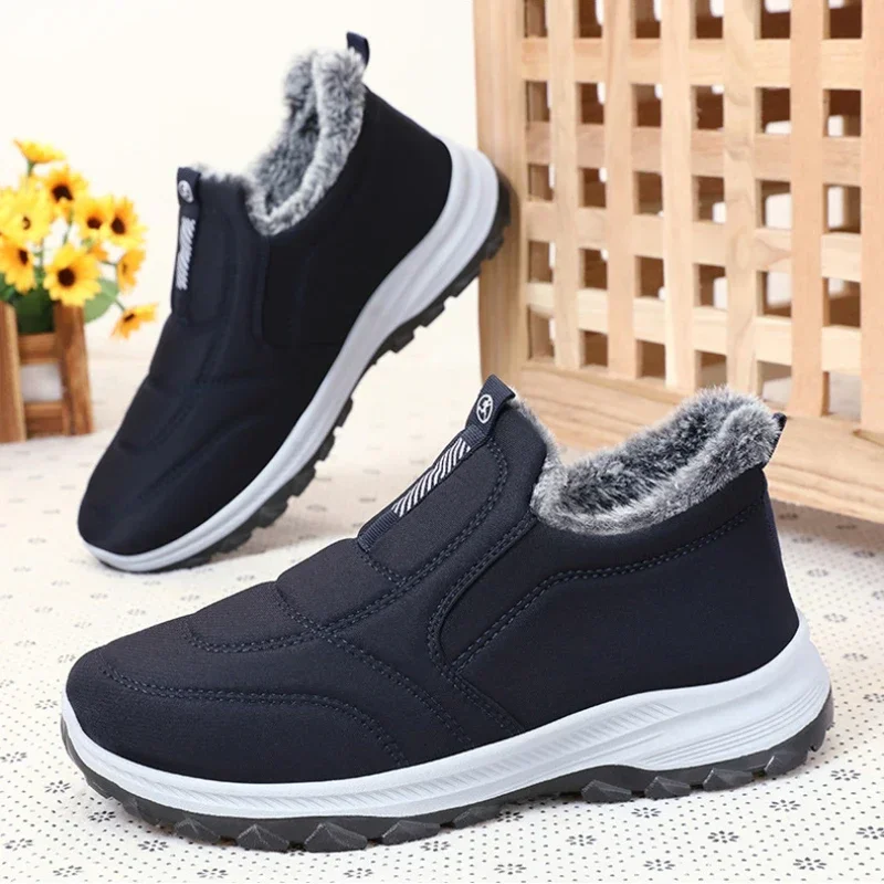 

2023 New Winter Snow Boots Men Casual Slip on Ankle Boots Warm Fur Comfortable Sneakers Non-slip Botas Men Shoes Zapatos Hombre
