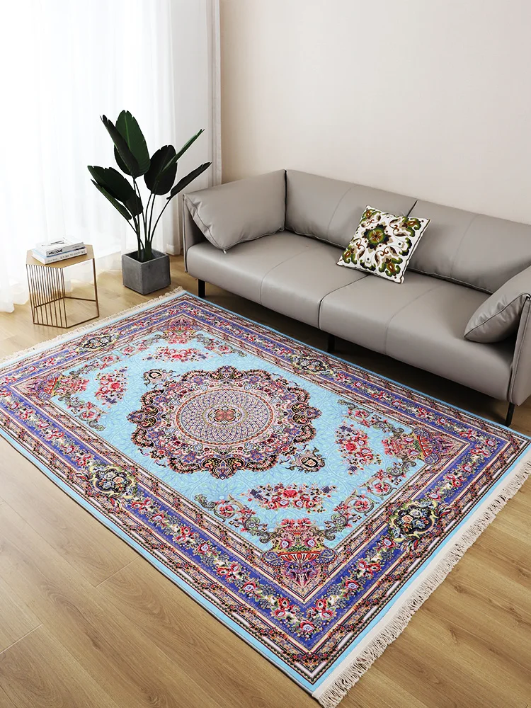 

Vintage Persian Carpet for Living Room Tassel Retro Parlor Table Floor Mat Turkey Anti-skid Bedroom Area Rugs Decoration Home