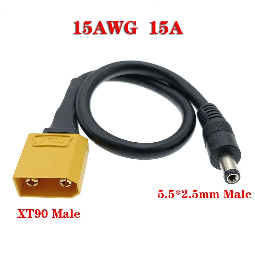 15AWG 15A Charging Wire XT90 Plug Female Male To DC 5.5*2.1 5.5*2.5mm Connector Battery Charging Adapter Cable Conversion Wire