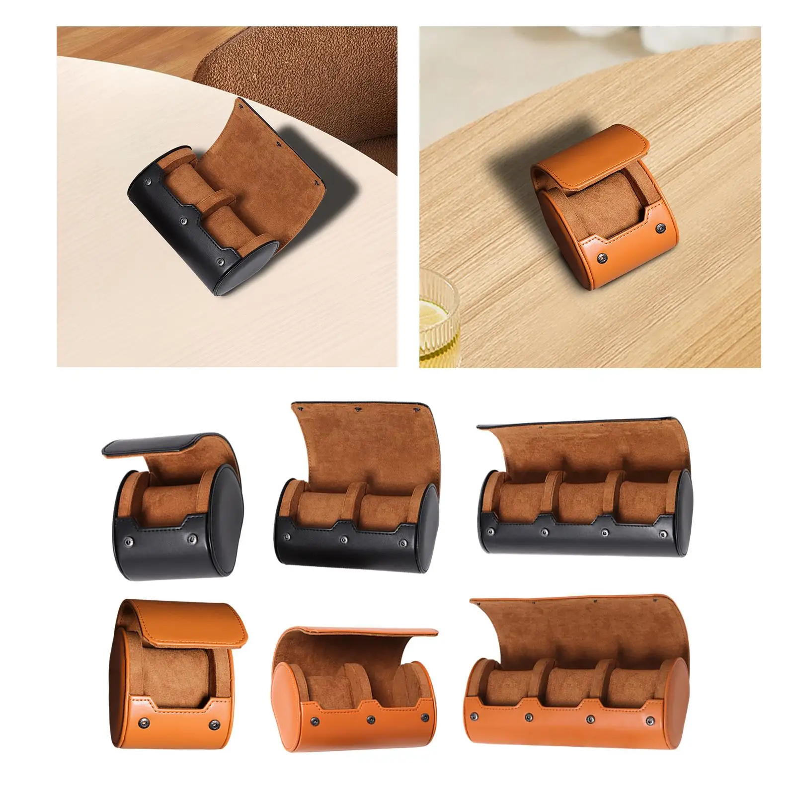 Watch Storage Case Portable Wristwatch Organizer for Drawer Domestic Men PU Leather Watch Roll Case Display Box Travel