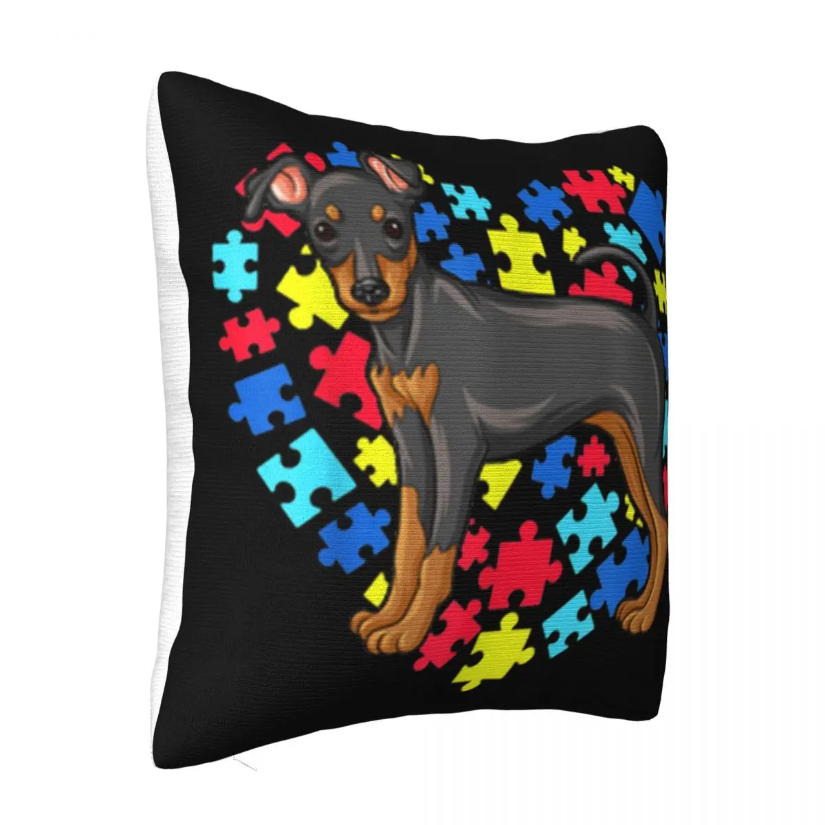 Autism Awareness Miniature Pinscher Dog Heart Gift Music New Design Steampunk Hot Sell Pride Pillow Case