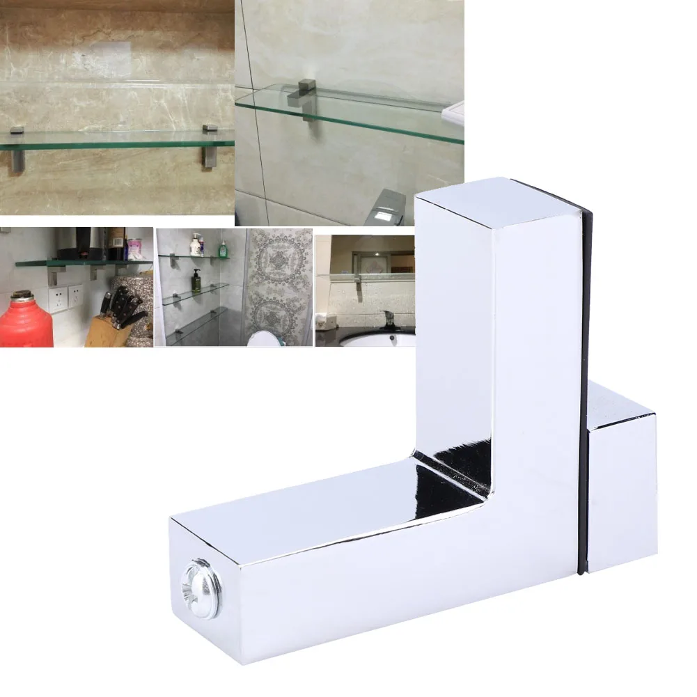 Penjepit Kaca Tebal, Rak Kaca, Paduan Seng, Dapat Disesuaikan, Tipe F, Perlengkapan Perangkat Keras, Penjepit Paduan Seng, Rak Kaca