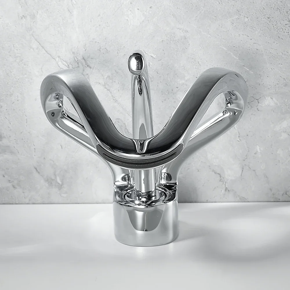 Basin Faucets Waterfall Bathroom Faucet Single handle Basin Mixer Tap Bath Chrome Faucet Brass Sink Water Crane Silver 855983