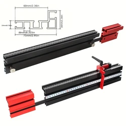 1Pc 75 Type Telescoping Aluminum Profile Router Fence T-Track Table Saw Fence Woodworking T-Slot Miter Track Fence 50-87CM