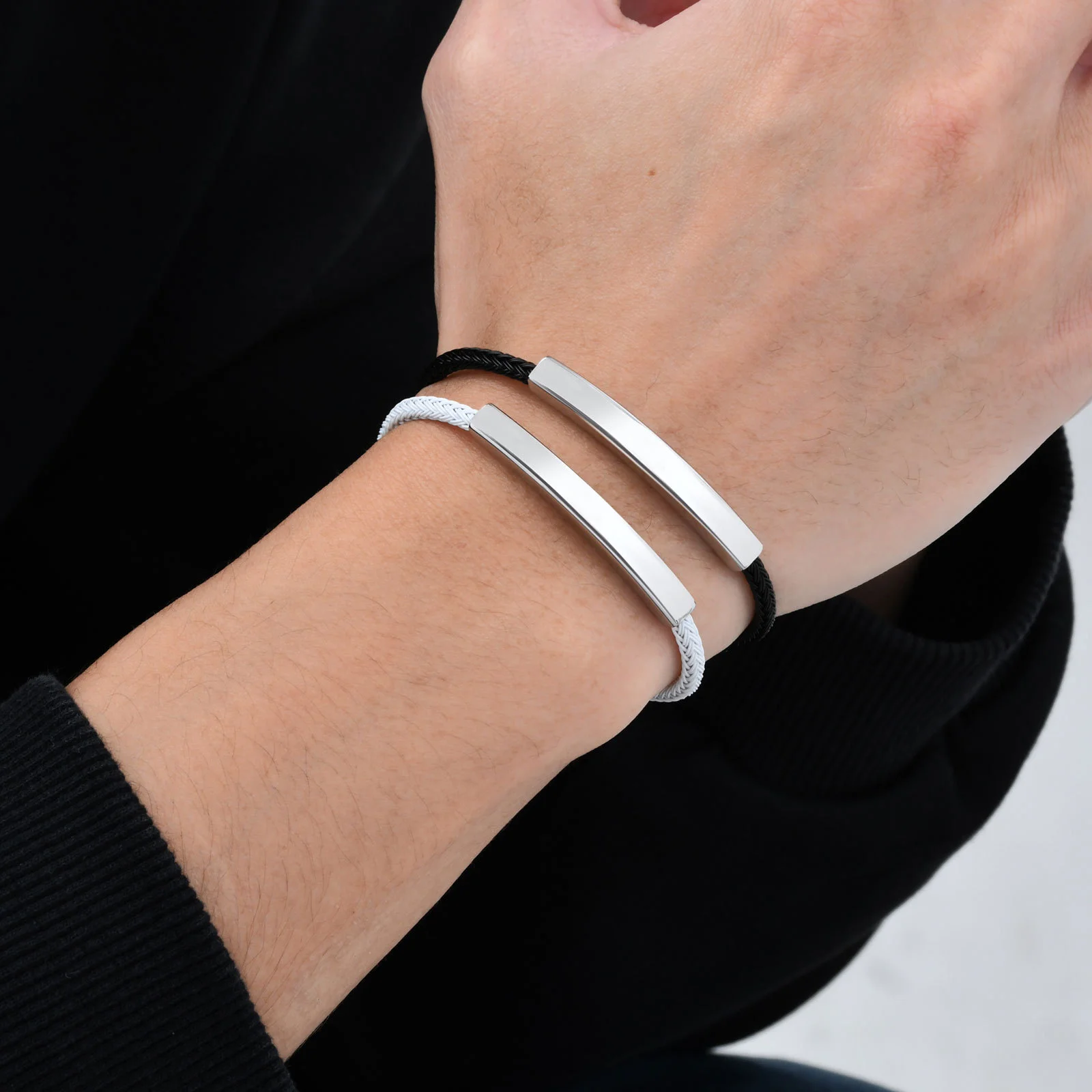 

Personalized Engraved Custom Name Stainless Steel Bracelet Jewelry Name Words Letters Custom Bracelet Bangle For Women Men Gift