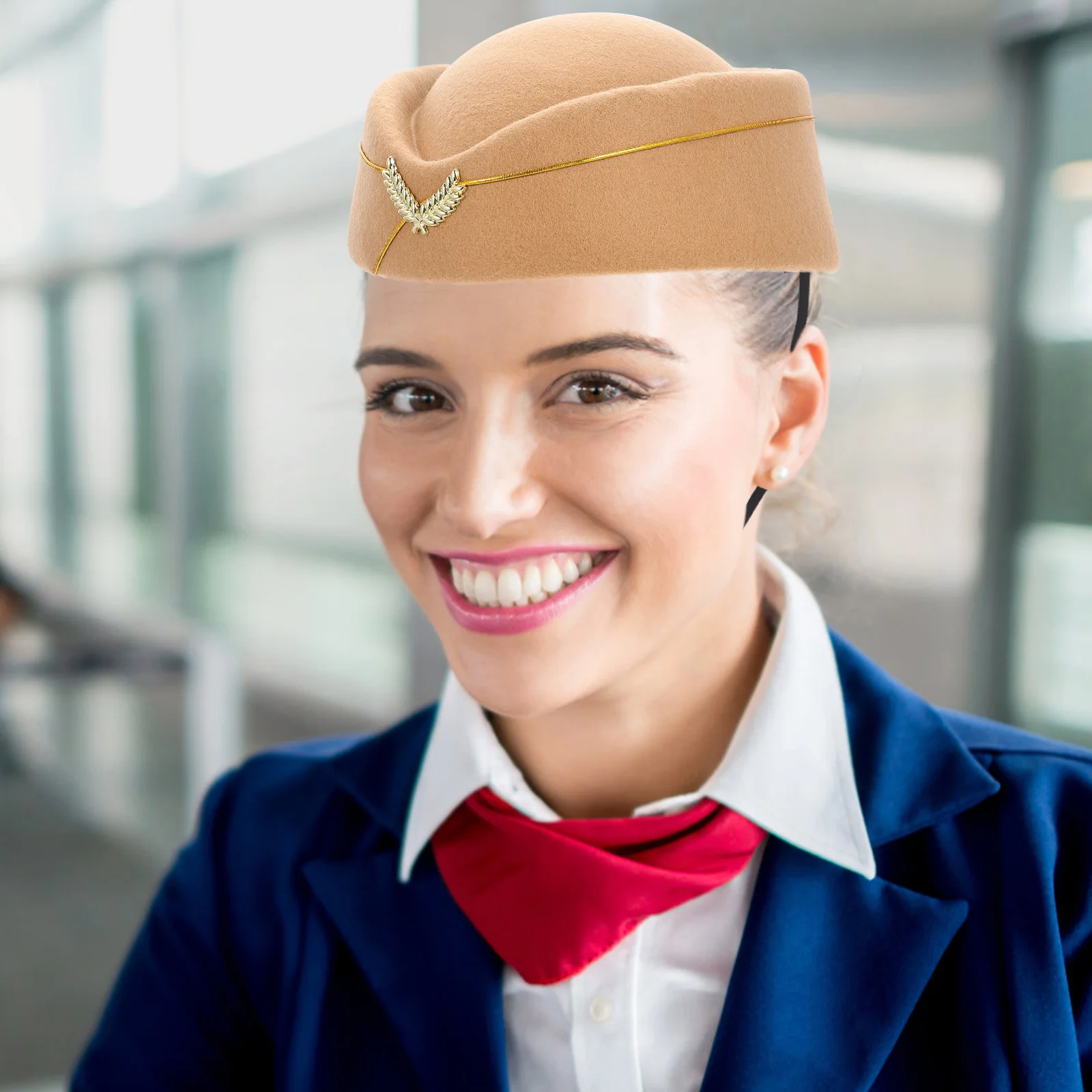 Cappello da assistente di volo Elegante design da hostess della compagnia aerea Taglia unica per spettacoli teatrali per feste in costume cosplay più facili da indossare
