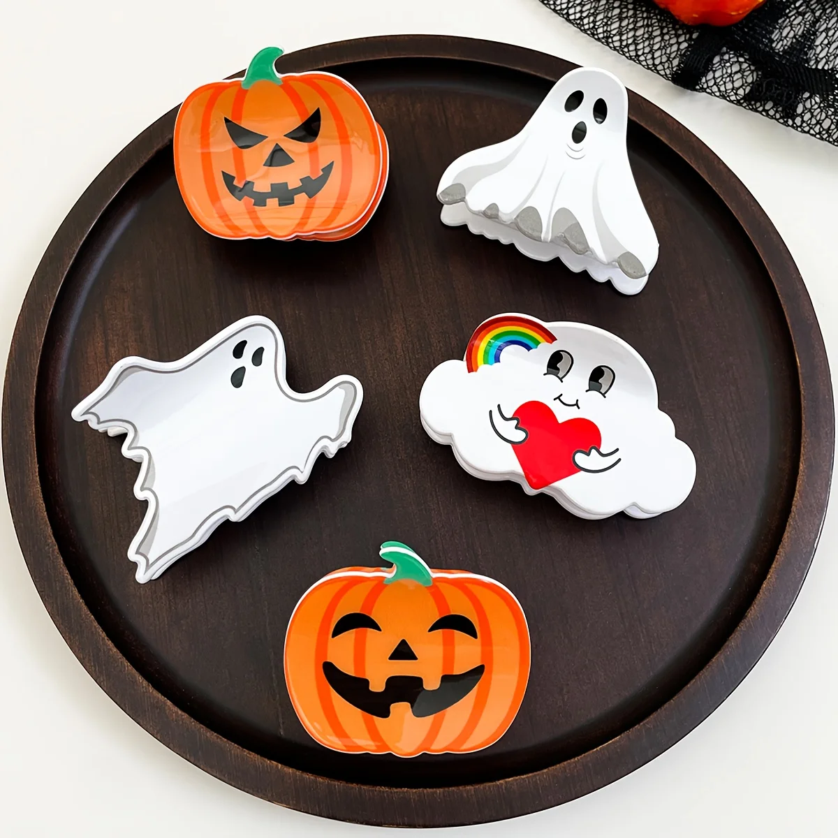 

1pcs acrylic material Halloween hair accessories pumpkin headed ghost medium hair claw shark clip suitable for parties and dance