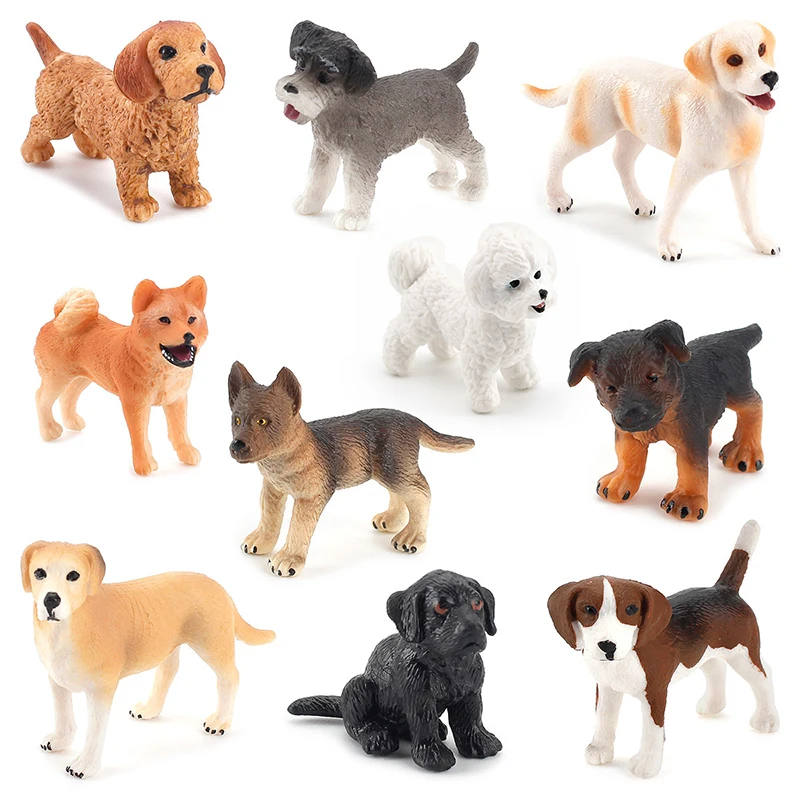 Simulation Mini Dog Animals Model Micro Figurine Fairy Garden Decoration Cake Toppers Toy Kid Gift Dollhouse Accessories