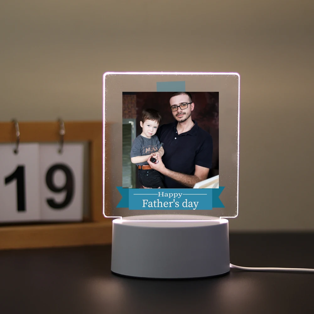 NEW Personalize Custom Pictures Father's Day Night Light 3D Illusion Lamp Mange Avatar Room Decor Gift Rgb Night Lights Led