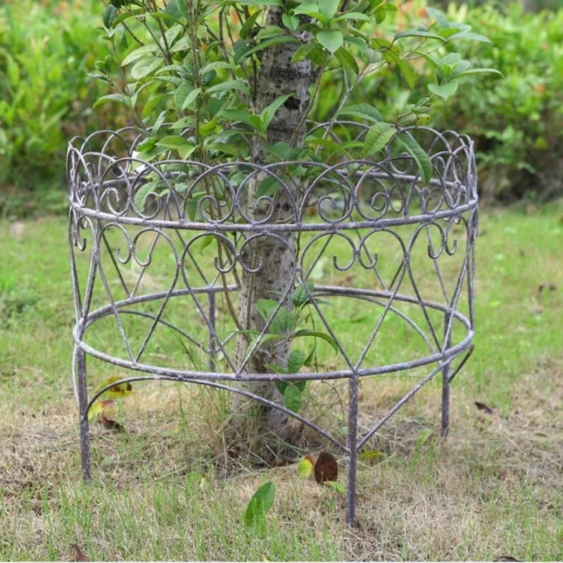 Courtyard Semi-circular Fence Partition Clematis Climbing Rattan Frame Garden Old Plant Support Rack Vintage Iron Fence Holder