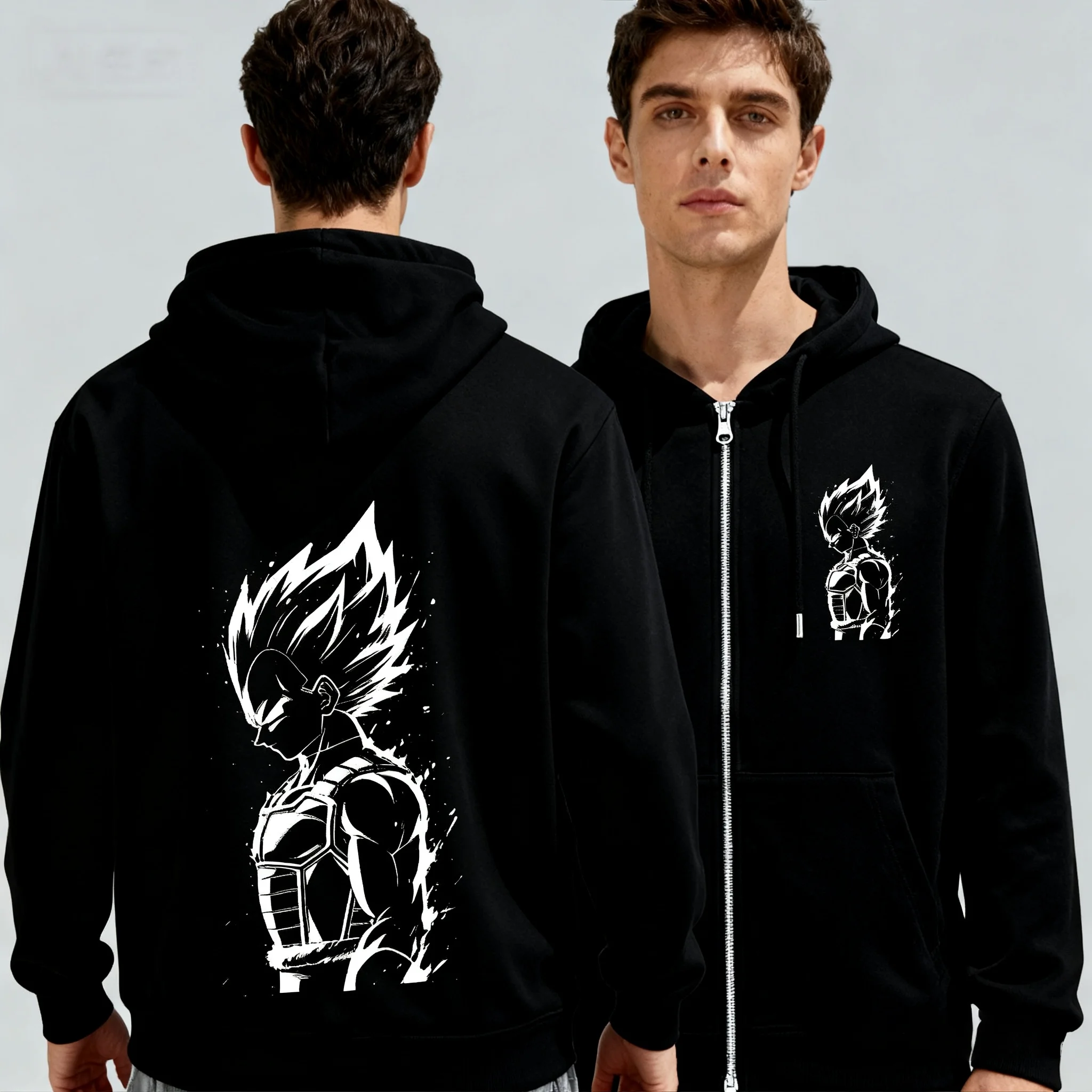 

Мужская толстовка с рисунком Dragon Ball, хлопковая куртка на молнии, ветрозащитная уличная одежда для езды на велосипеде, путешествий, спортивных вечеринок