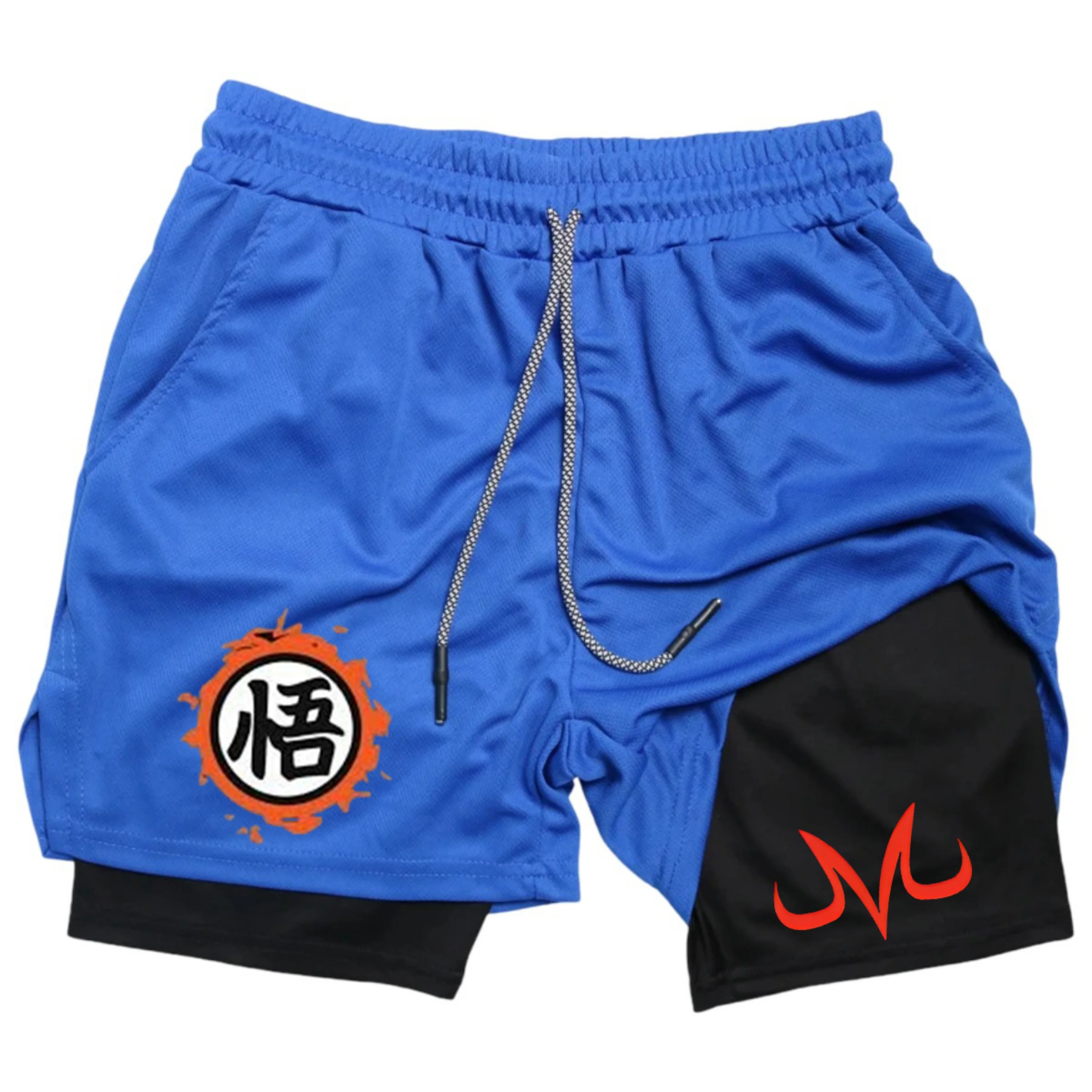 

Anime shorts, suitable for men doing fitness exercises while running. Athletic sports pants with an integrated double-layer desi