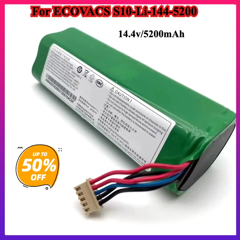 Brand New lithium ion Battery For ECOVACS S10-Li-144-5200 Sweeping Robot 14.4V 5200mAh