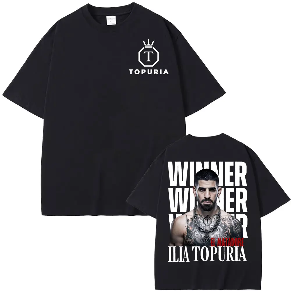El Matador Ilia Topuria ヴィンテージグラフィック Tシャツ紳士服