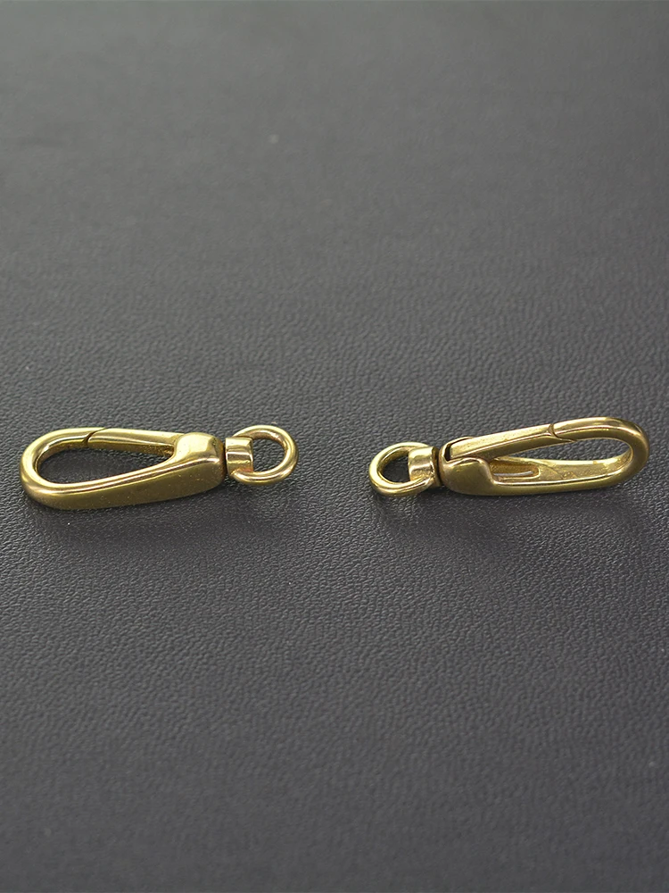 2 pcs 28mm new design Korea mini small Solid brass drop Pocket Watch Swivel Clip Chain spring Snap Hook Buckle  DIY view 6