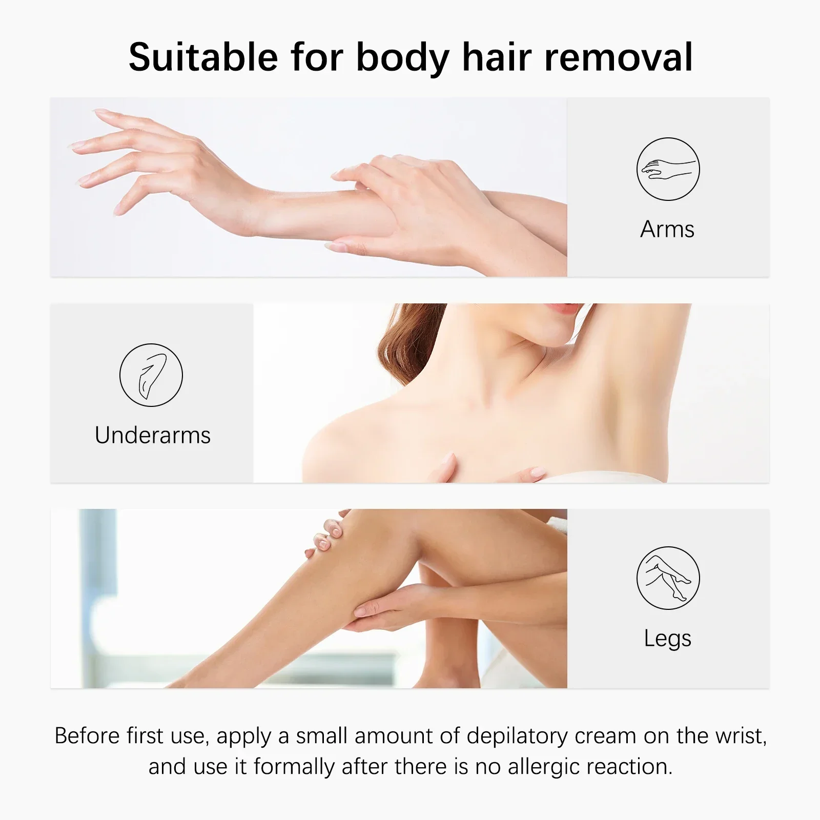 كريم إزالة شعر الجسم 100 مل من GROEI للذراع والإبط والساقين كريم إزالة شعر لطيف وفعال للجنسين، نعومة تدوم طويلاً #6