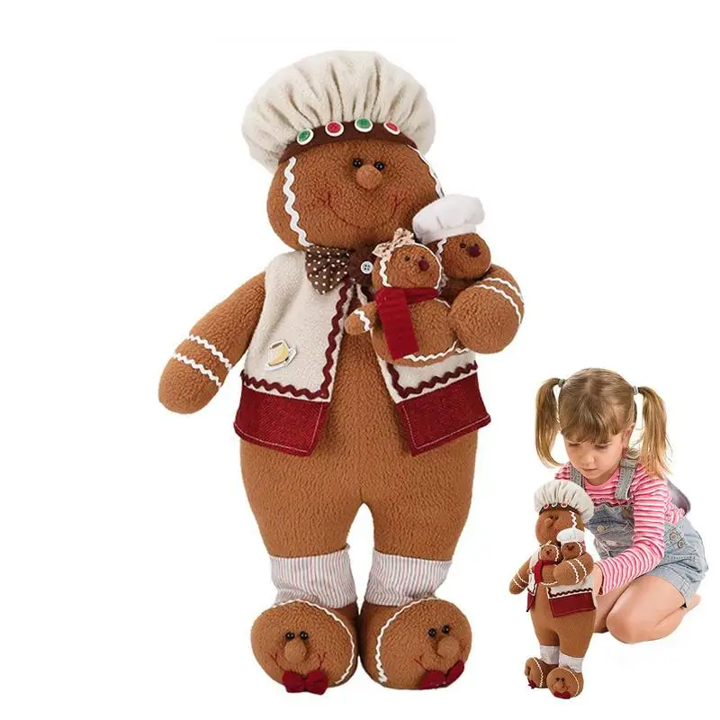 

21 Inch Large Gingerbread Man Doll Christmas Plush toys Ornaments New Year Kids Gift 2024 Christmas Decorations for Home