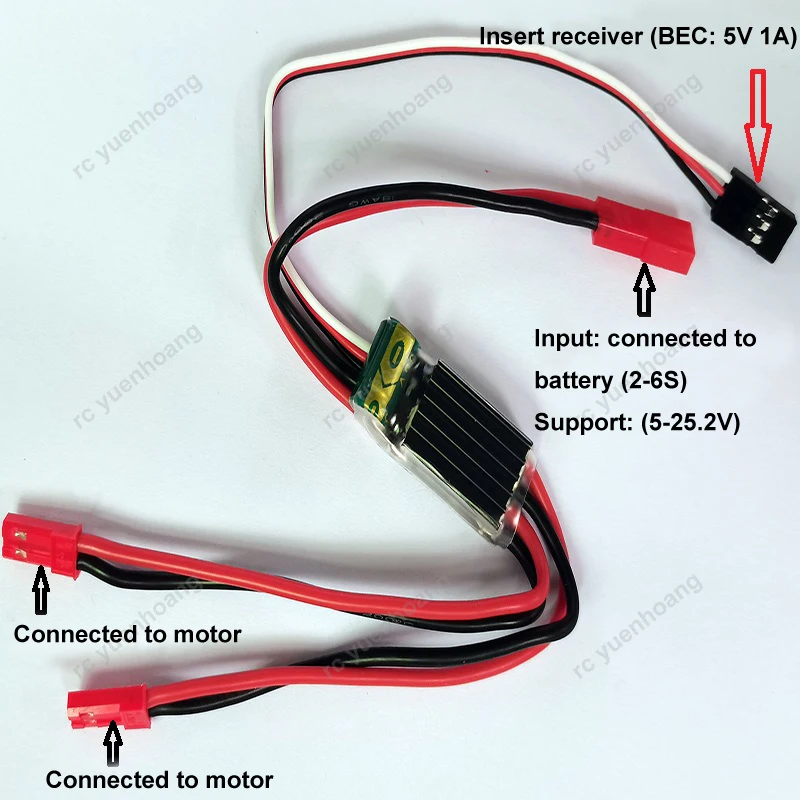 1st 20a Unidirectionele Geborstelde Esc 2-6S Lipo 5-25.2V Single/Dual Motor Versie Diy Onderdelen Voor Rc Model Boot Tank Auto