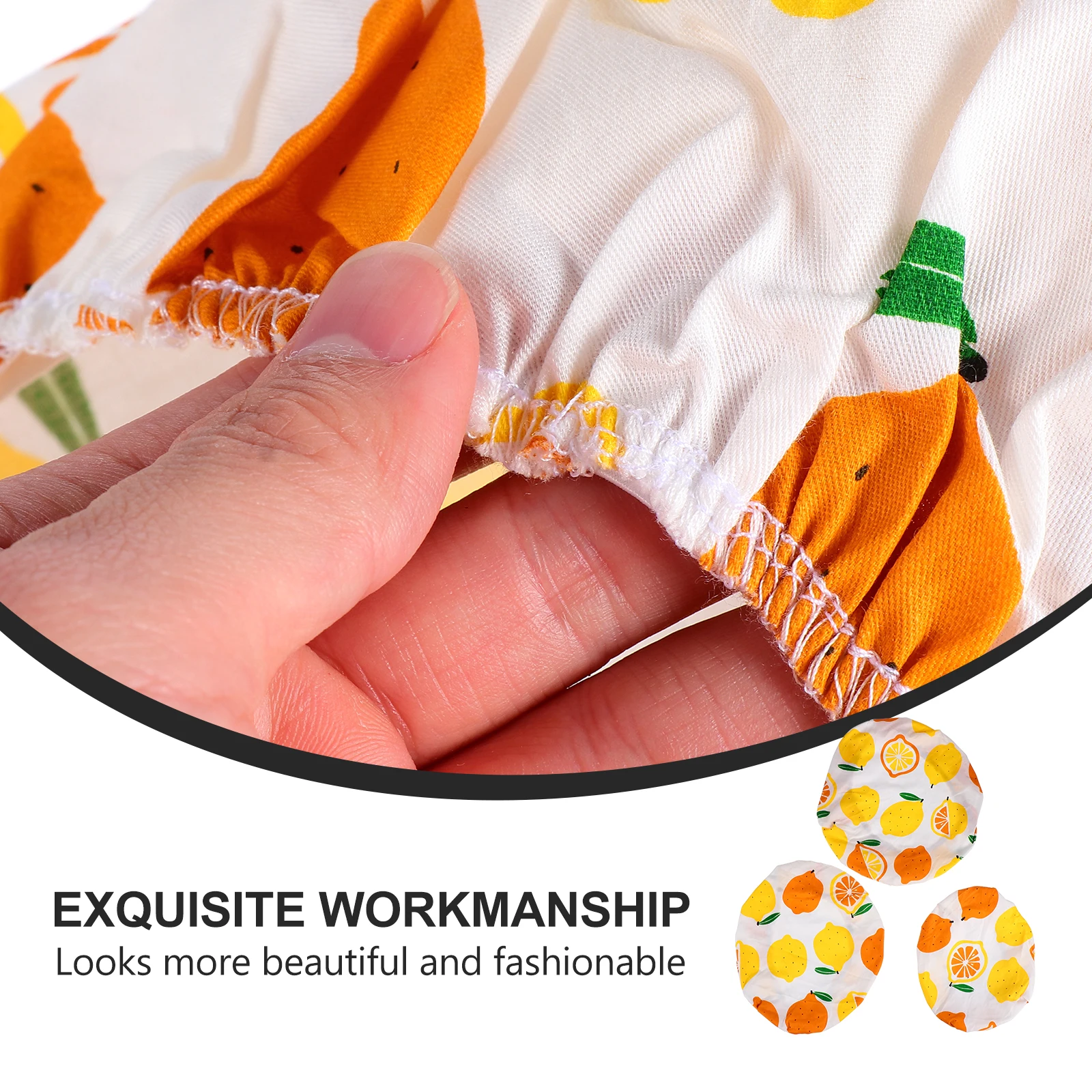 

3 Pcs Food Dust Cover Fitted Elasticated Covers Fabric Bowl Reusable Cotton Baby