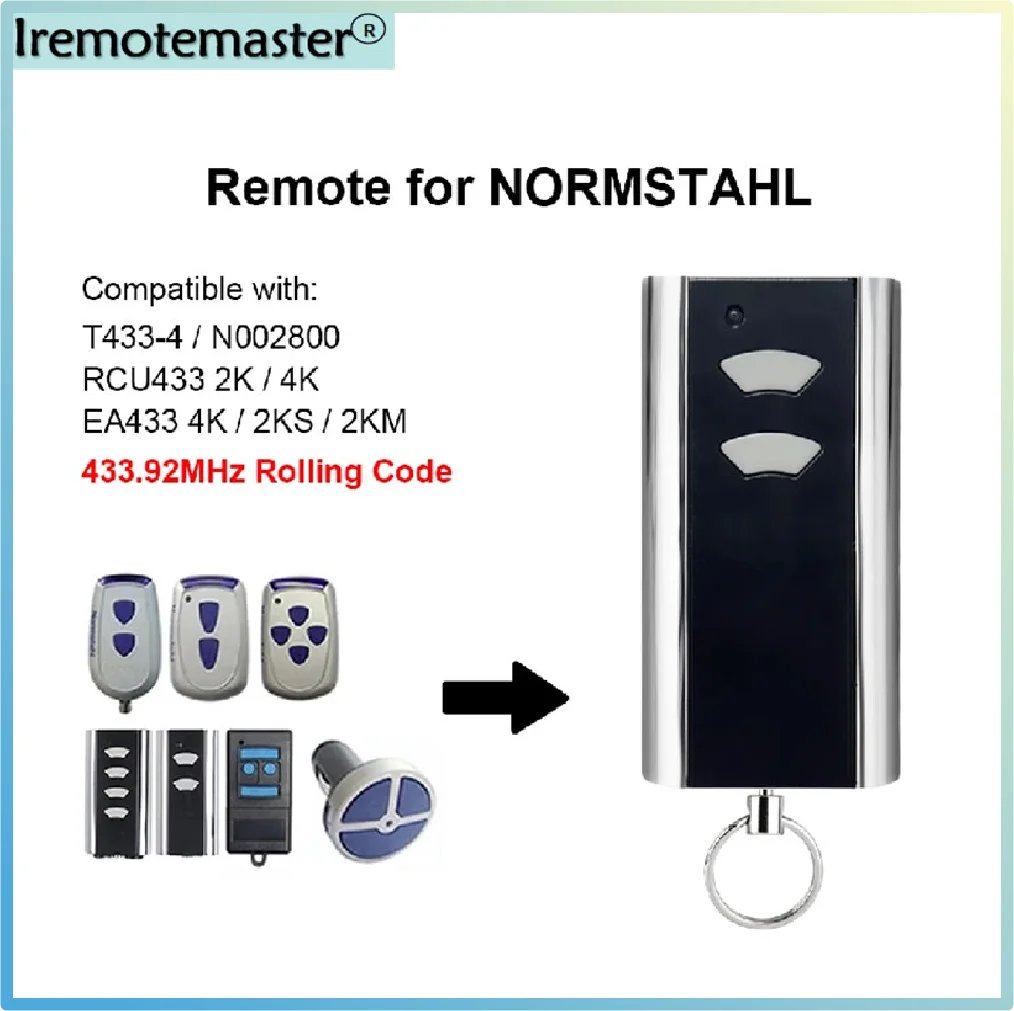 For Normstahl Crawford EA433 2KS 4KS RCU N002800 T433-4 2KM Micro Garage Door Remote Control 433.92MHz Rolling Code