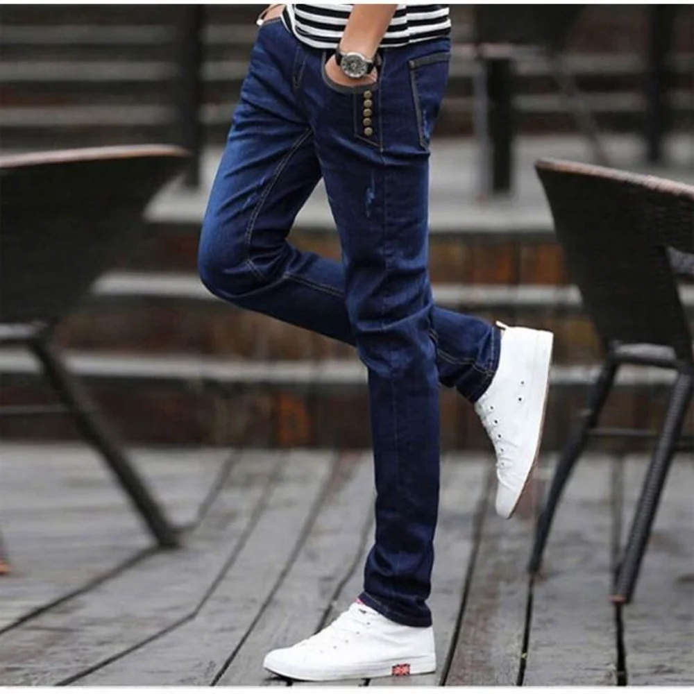 

Spring Autumn Stylish Harajuku Style Slim Denim Stretch Jeans for Men Korean Fashion Cowboy Jeans Luxury Casual Streetwear Pants