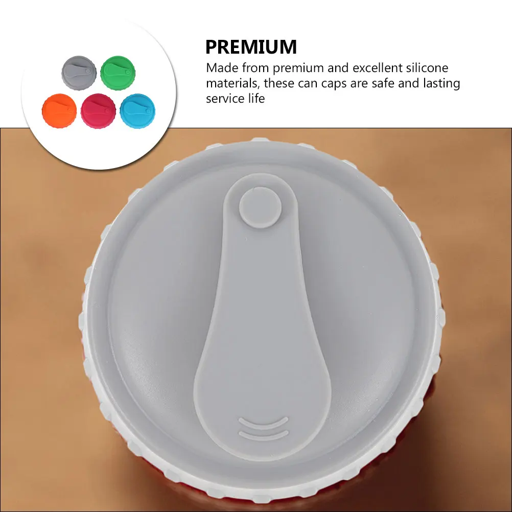 

5Pcs Silicone Can Caps Leak-Proof Covers Reusable Beverage Can Lids Soda Drink Sealers Dust-Proof Drink Protectors