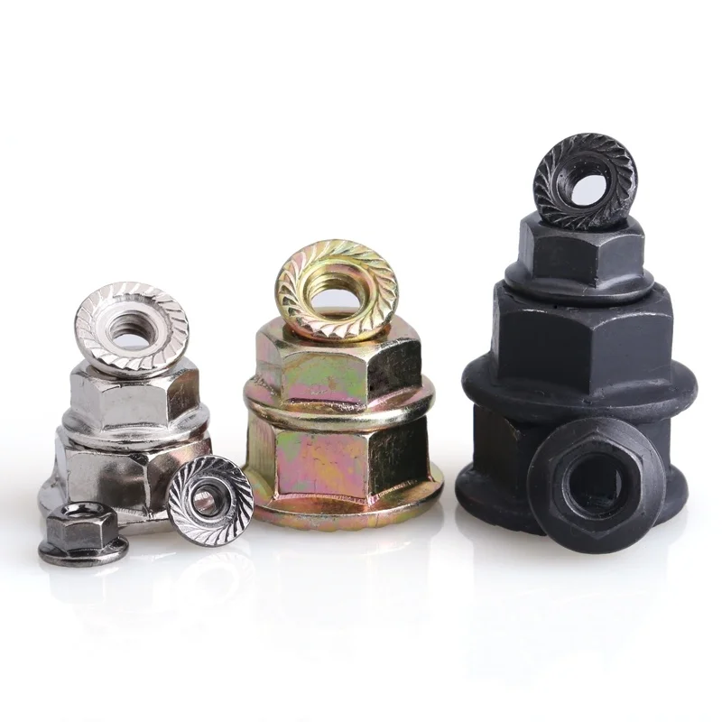 M2 M2.5 M3 M4 M5 M6 M8 M10 M12 M14 M16 M20 316/304 Stainless Steel Carbon Steel Hexagon Flange Nut Hex Lock Nuts With Pad 4