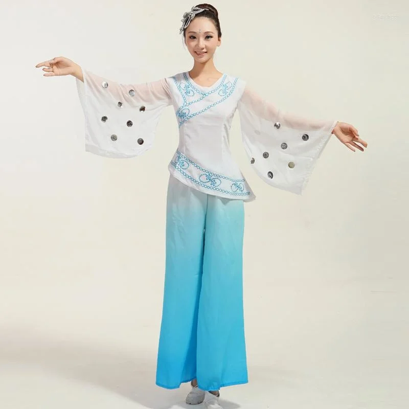 Stage Wear Women Dancer Costume Lady Dancing Blouse Pants Chinese Yangge Clothes