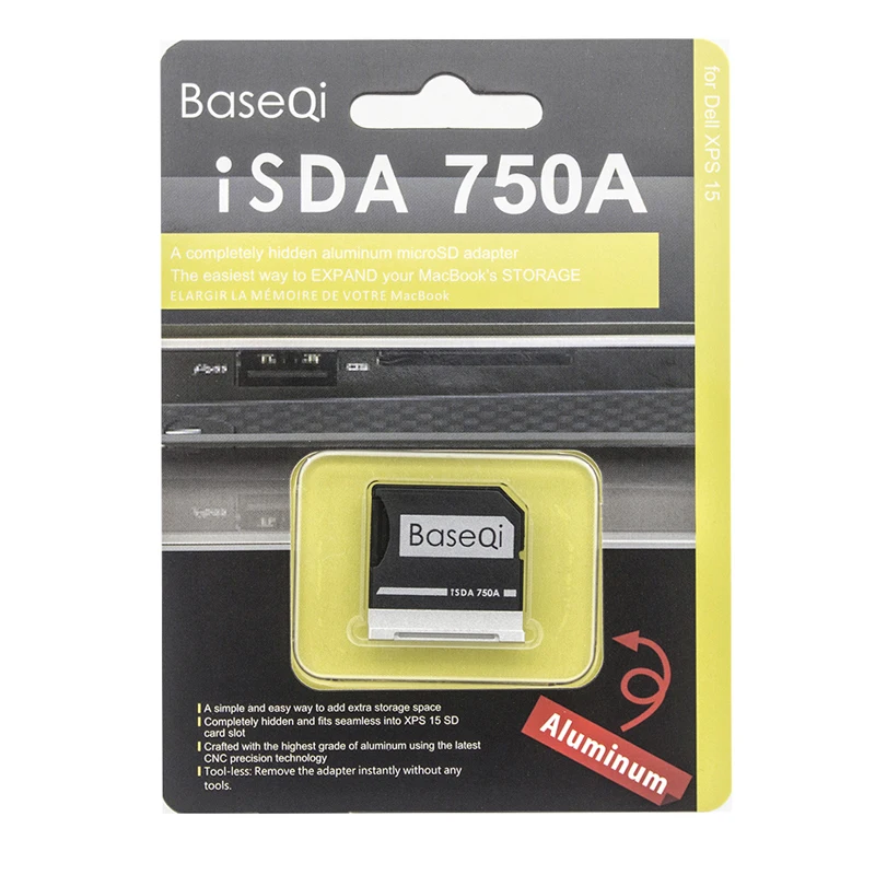 BaseQi Original For Dell XPS 15inch 9550 Micro SD Card Adapter Aluminum Card Reader 750A