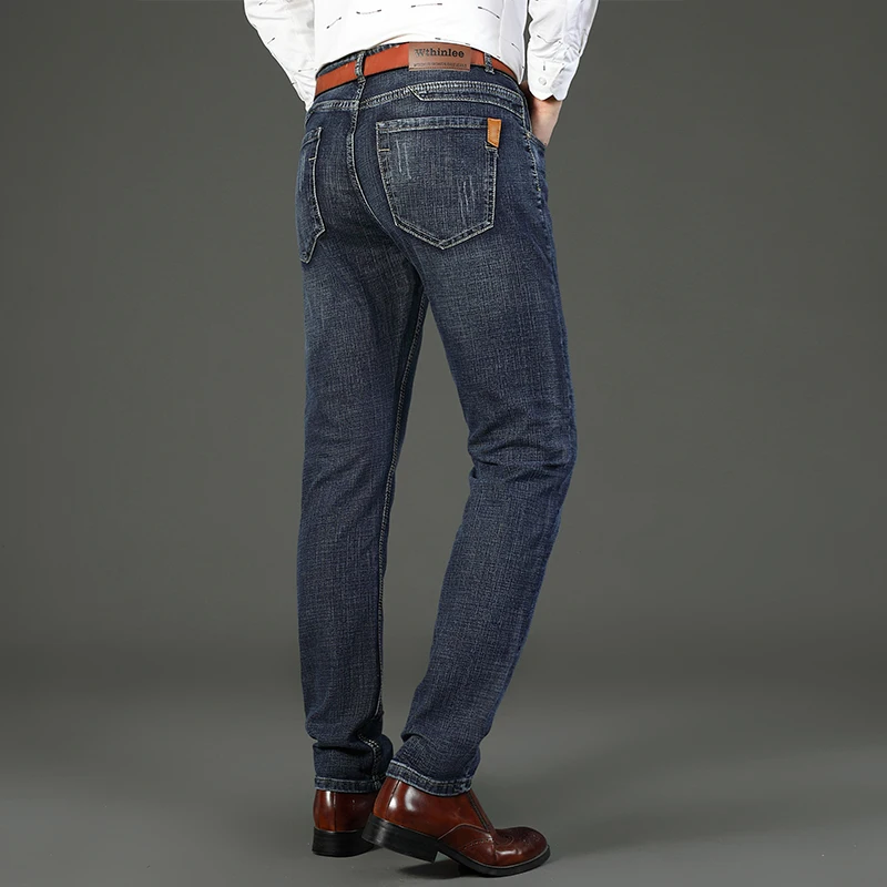 WTHINLEE Jeans moda uomo autunno Stretch comodi pantaloni in Denim Business Casual classico dritto pantaloni maschili abbigliamento di marca