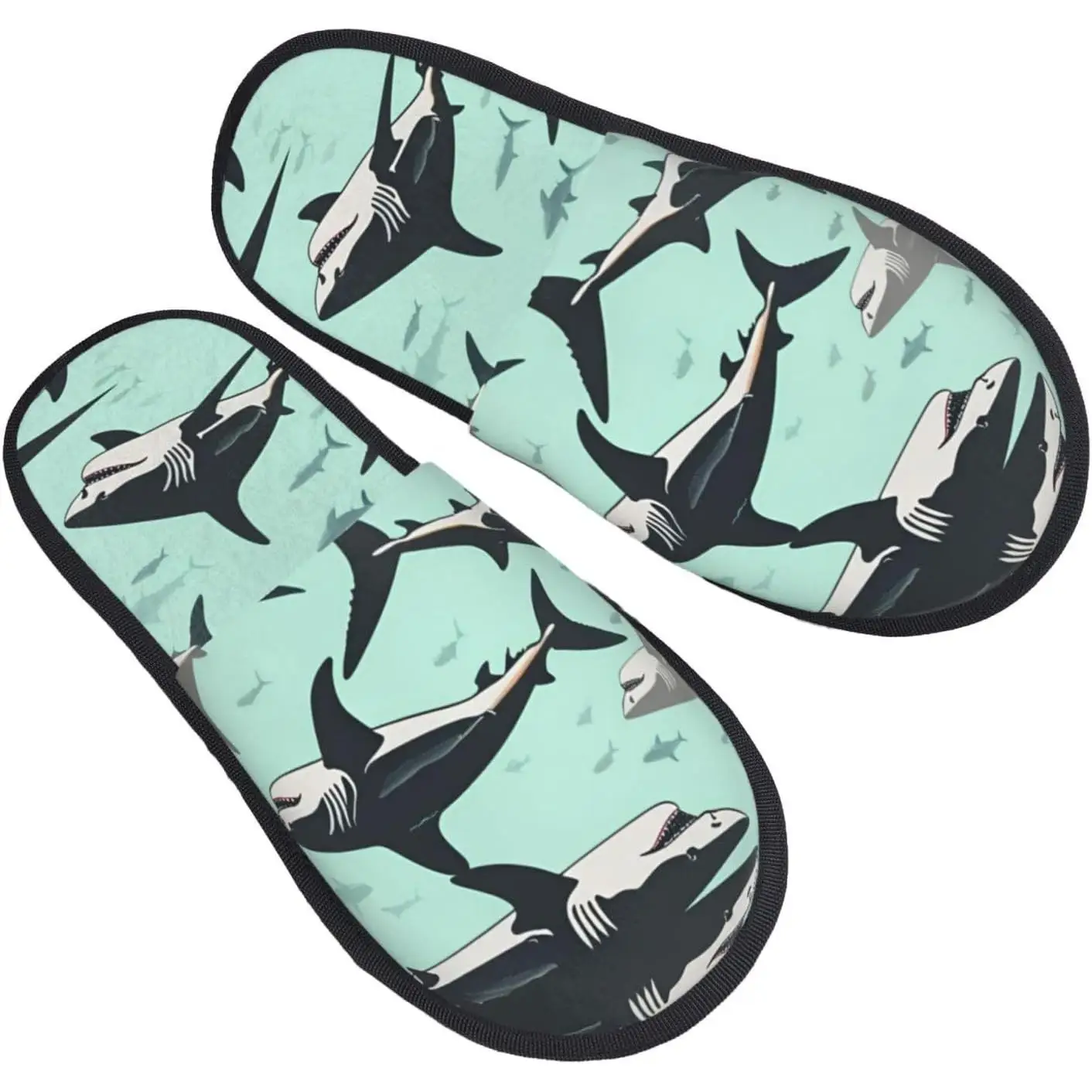 

Осень-зима, нечеткие тапочки с принтом акулы, удобная домашняя обувь, портативная обувь для путешествий в отеле, подарки для женщин и мужчин