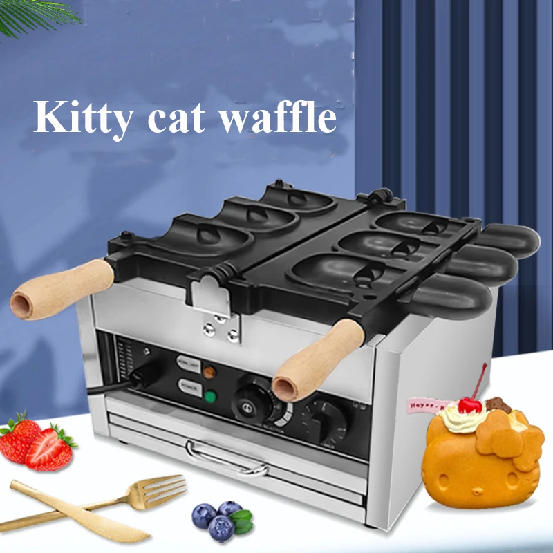 Kitty Cat Shape Waffle Maker 110V 220V Commercial Japanese Taiyaki Machine Ice Cream DIY Waffle Maker