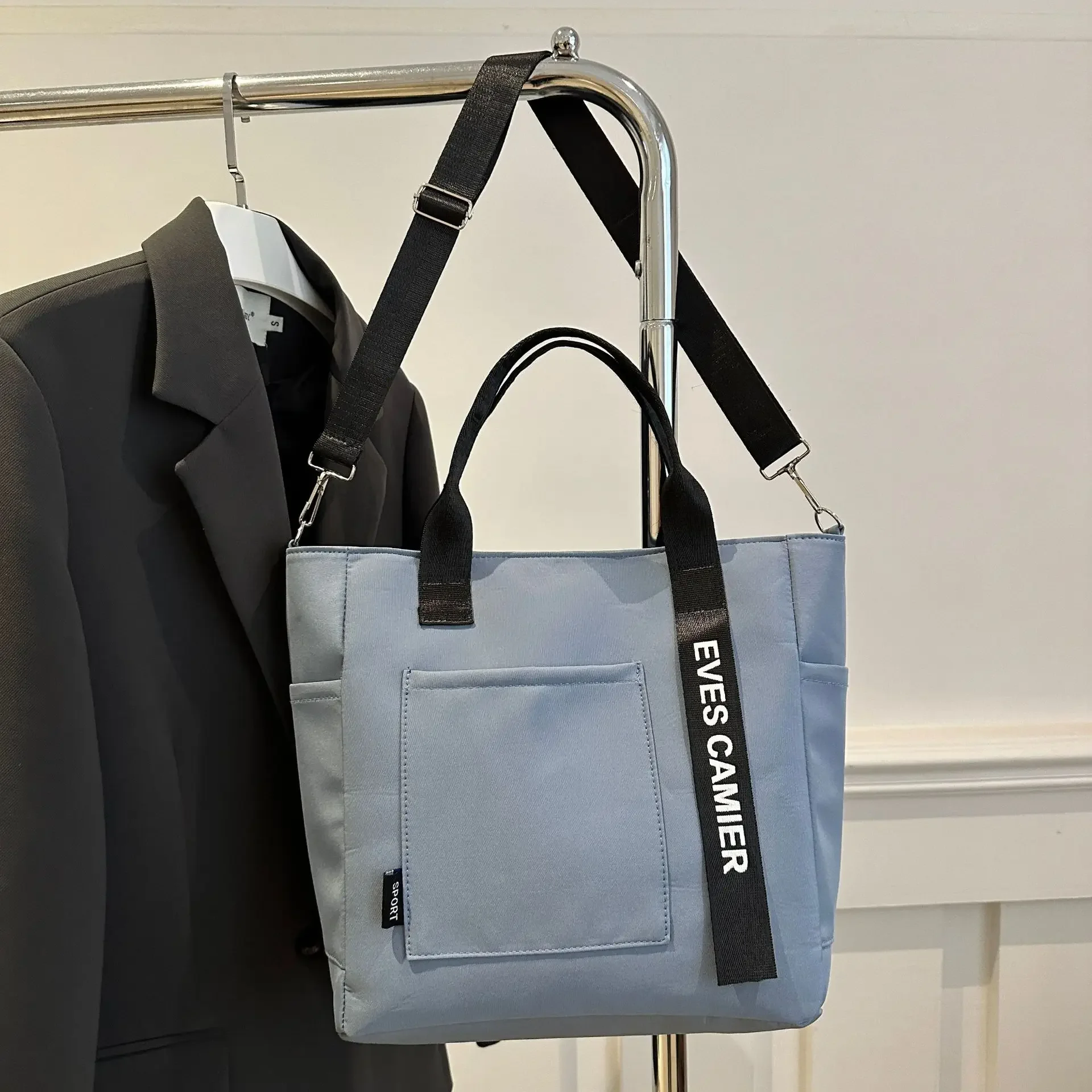 Oxford wasserdichte Handtasche, Umhängetasche für Damen, weiche Tragetasche mit Reißverschluss, mehrere Fächer, Polyesterfutter. – Detail 8