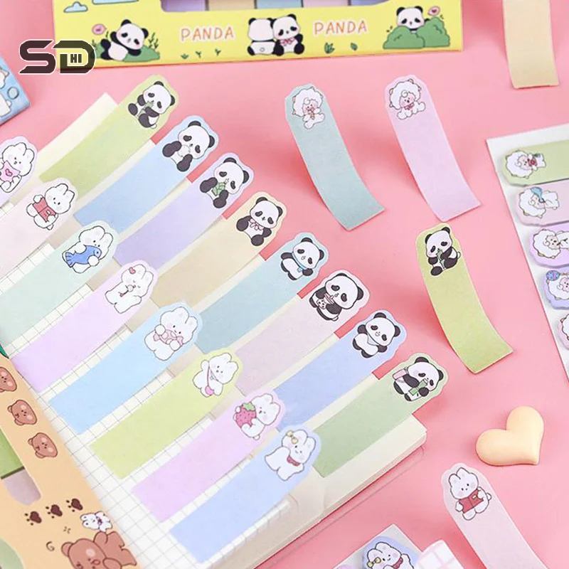 120Pcs Cartoon Animal Memo Pad Sheets Sticky Notes To Do List Planner Stickers Decor Office Cute Learning Memo Bookmark Paste