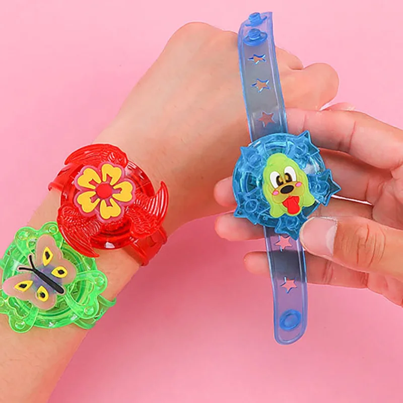 Hot Children's Cartoon Animal Luminous Gyro Watch Flash Gyro Bracelet Dynamic Gyro Ring Luminous Toys Children's Holiday Gifts