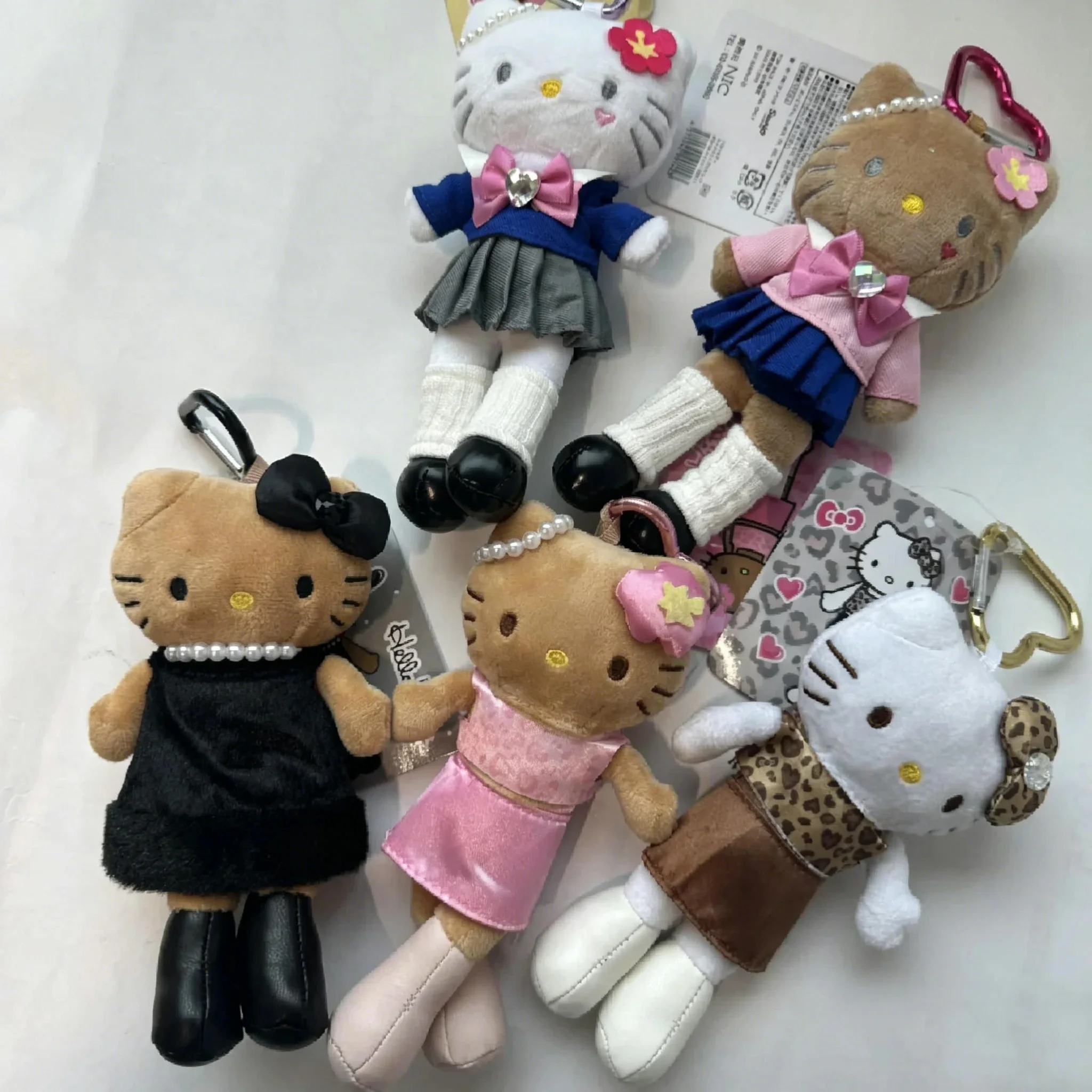 

Long Leg Hot Girl Hello Kitty Black Fur Plush Pendant Heisei High School Cute Doll Bag Charm Fashion Keychain Trendy Decor Gift
