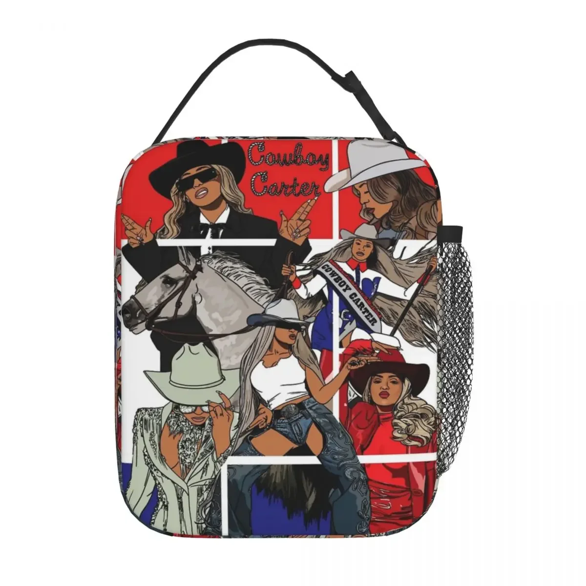 Cowboy Carter Beyonce New Album Merch Insulated Lunch Tote Bag For School Food Storage Bag Portable Cooler Thermal Lunch Boxes