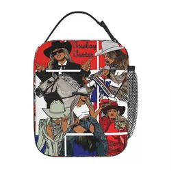 Cowboy Carter Beyonce New Album Merch Insulated Lunch Tote Bag For School Food Storage Bag Portable Cooler Thermal Lunch Boxes