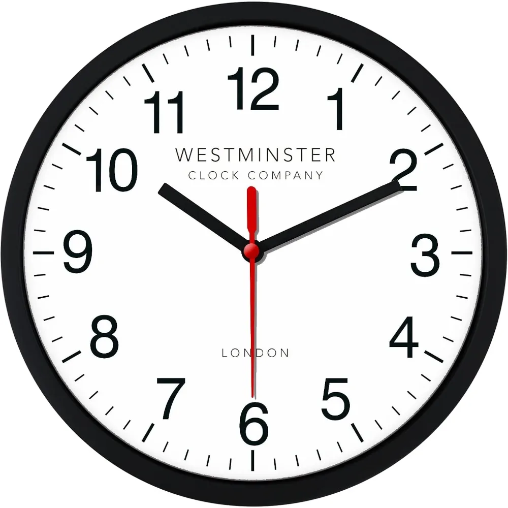 

8-inch quartz wall clock (standard clock), battery powered, suitable for school offices