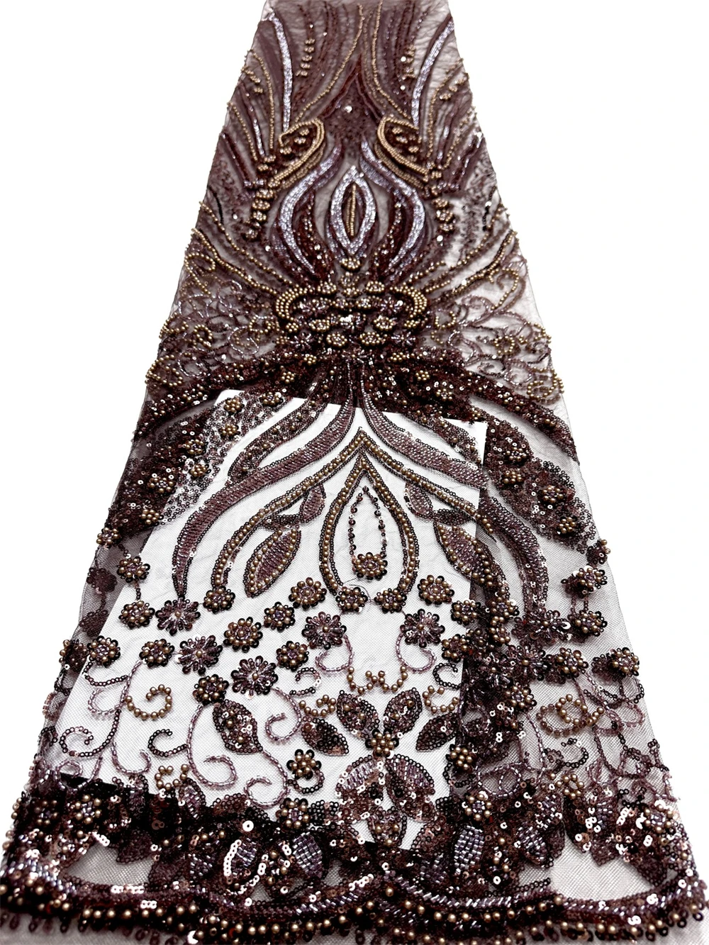 

Nigeria Beads Tulle Lace African Mesh Tulle Lace Fabric High Quality 5 Yards Sequins Lace Fabric Wedding Dress for Women Sewing