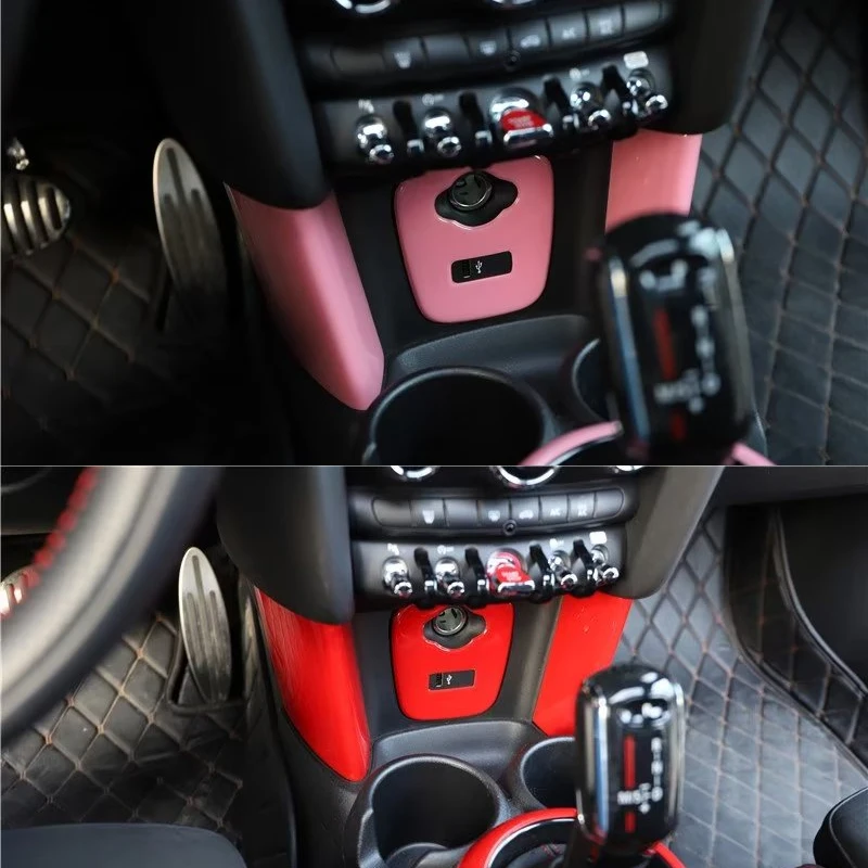 Car USB Panel Decorative Sticker For MINI ONE Cooper S F55 F56 F57 Car Interior Modification Accessories Colour Change Stickers