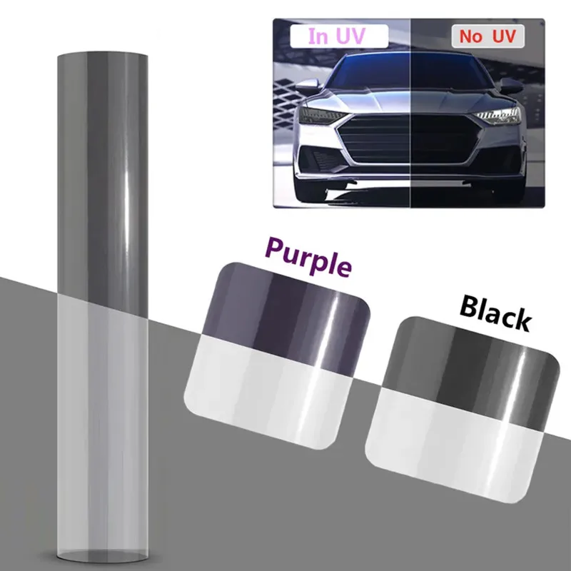 

YPUEI PPF Paint Protection Photochromic Film UV Color Change Headlight Protection Film Self-healing Anti-scratch Film