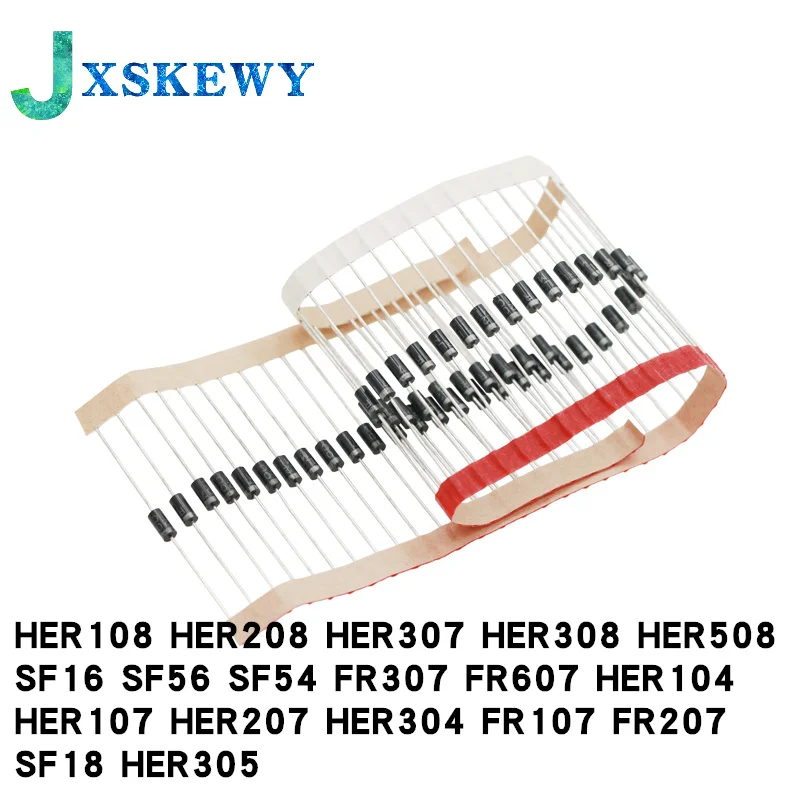 20PCS Diode HER108 HER208 HER307 HER308 HER508 SF16 SF56 SF54 FR307 FR607 HER104 HER107 HER207 HER304 FR107 FR207 SF18 HER305