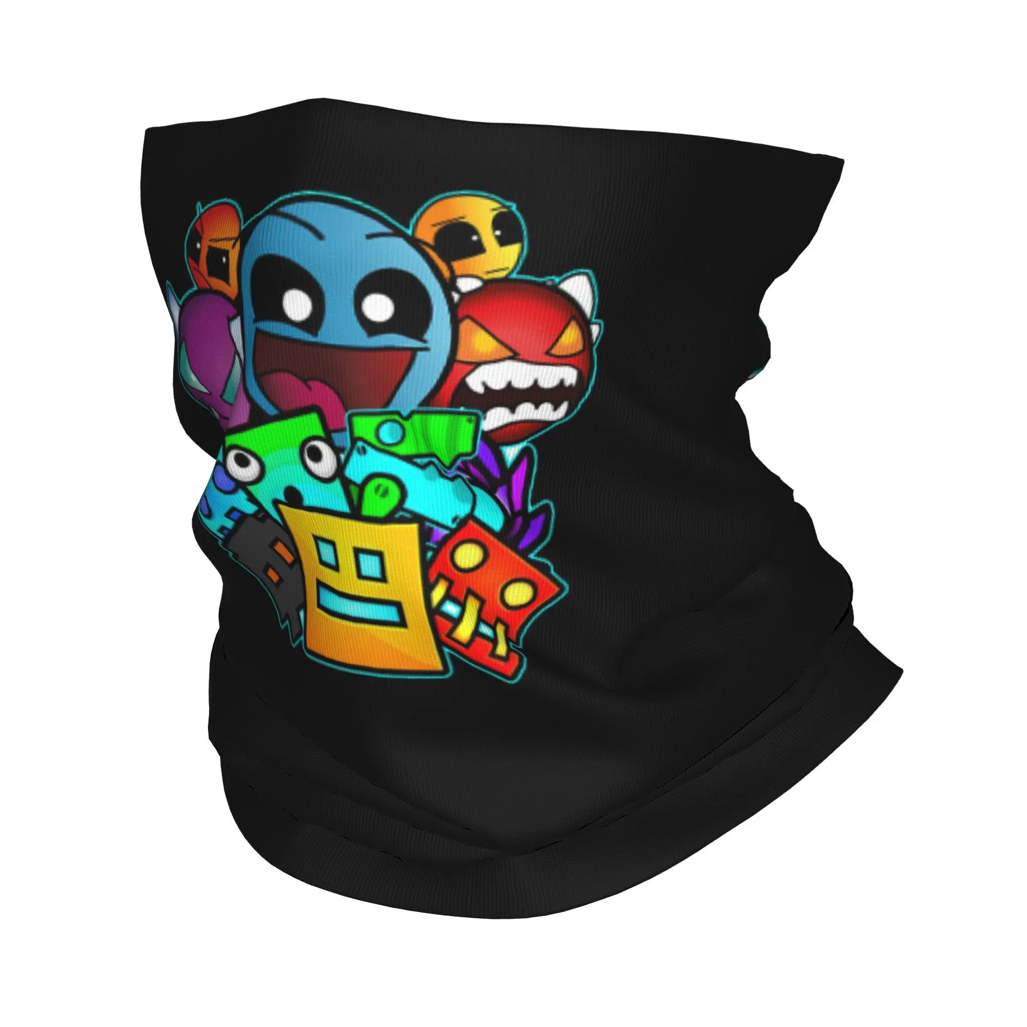 geometry dash old school gaming Bandana Neck Cover Printed Mask Scarf Multifunction Face Mask Riding Unisex Adult All Season